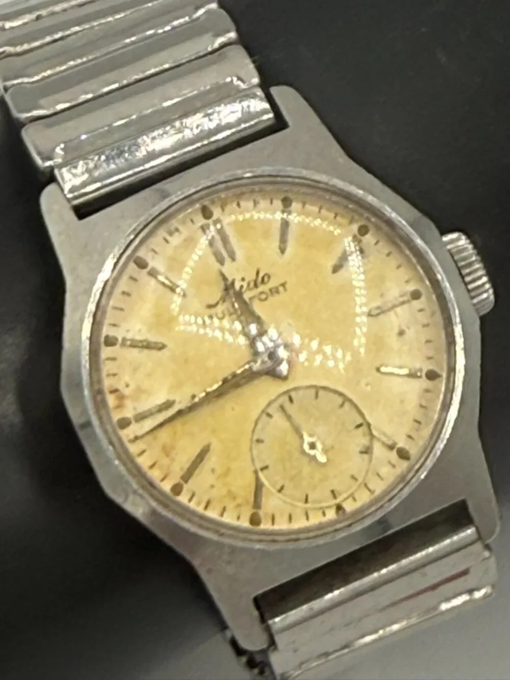 Vintage Mido Multifort Hand Winding Watch Swiss Mechanical Silver Tone